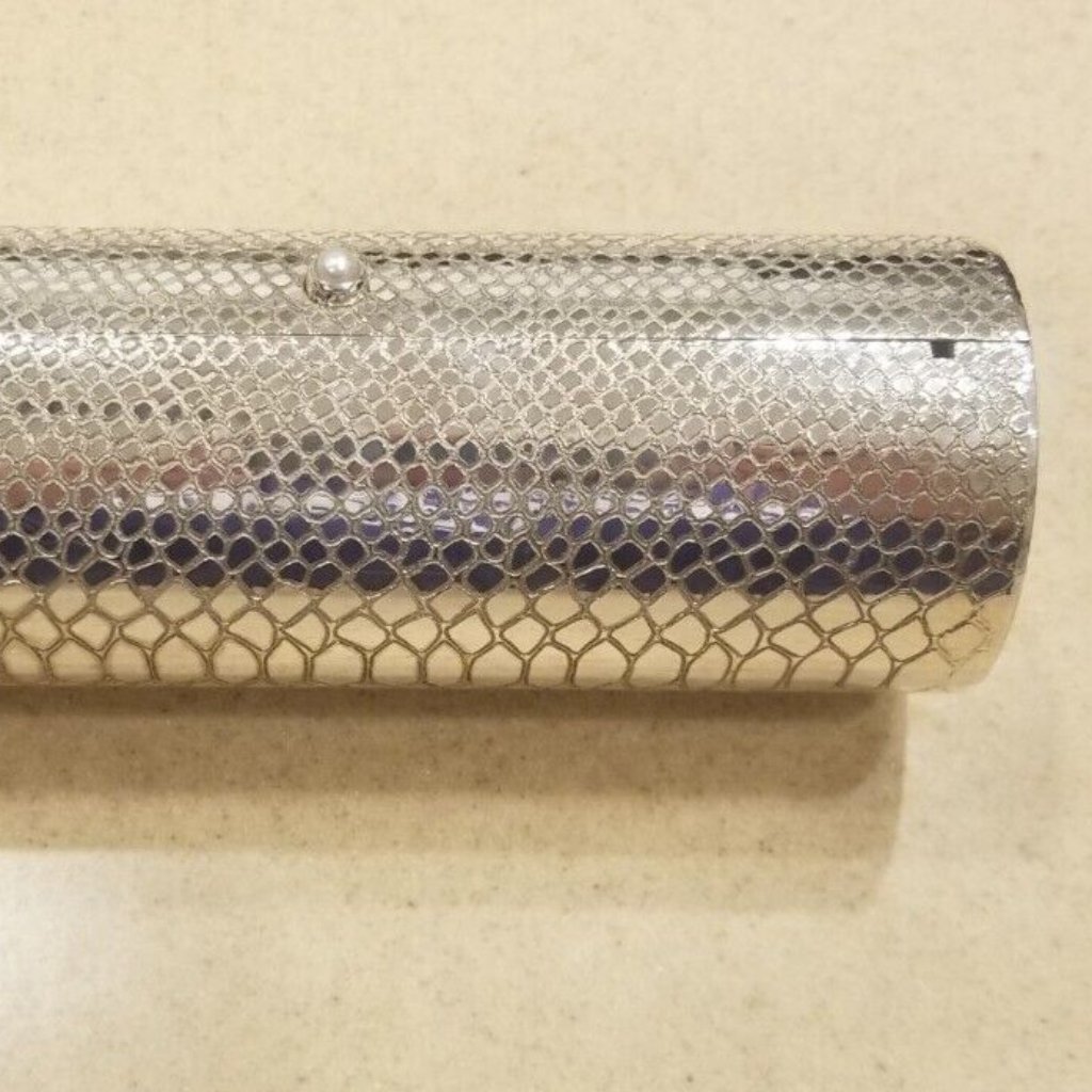 Rare 1 Of 2 Monica Rich Kosann Python Snakeskin Silver Vanity Bag Clutch Handbag — image 4 of 8